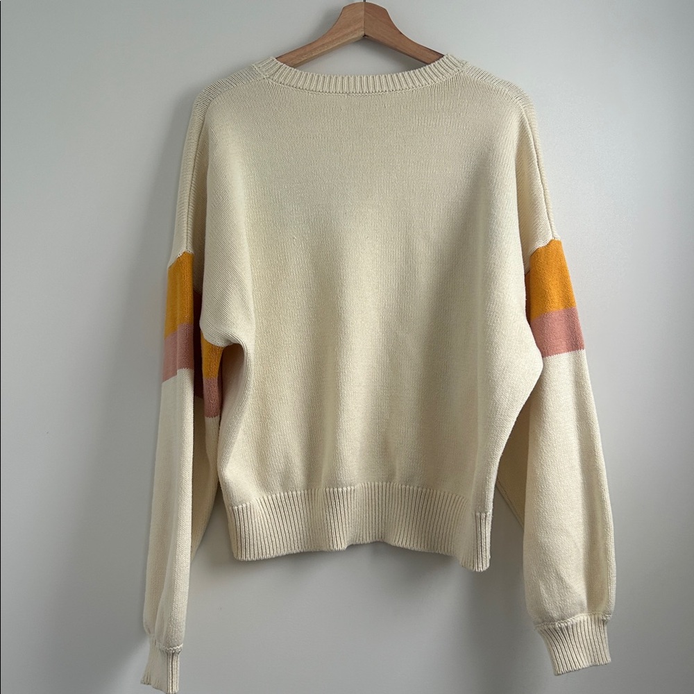 Chaser L'Amour Cream Sweater with Colorful Lettering - Picture 3 of 4